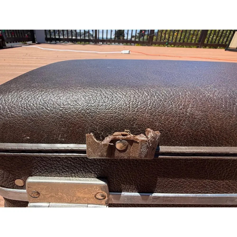 Vintage American Tourister Attache Briefcase Brown Hardside Locking Case w/Key
